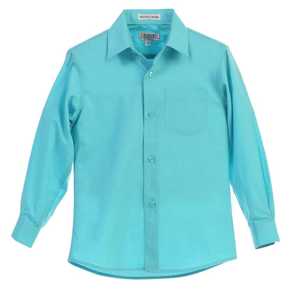 Boys Long Sleeve Solid Dress Shirt