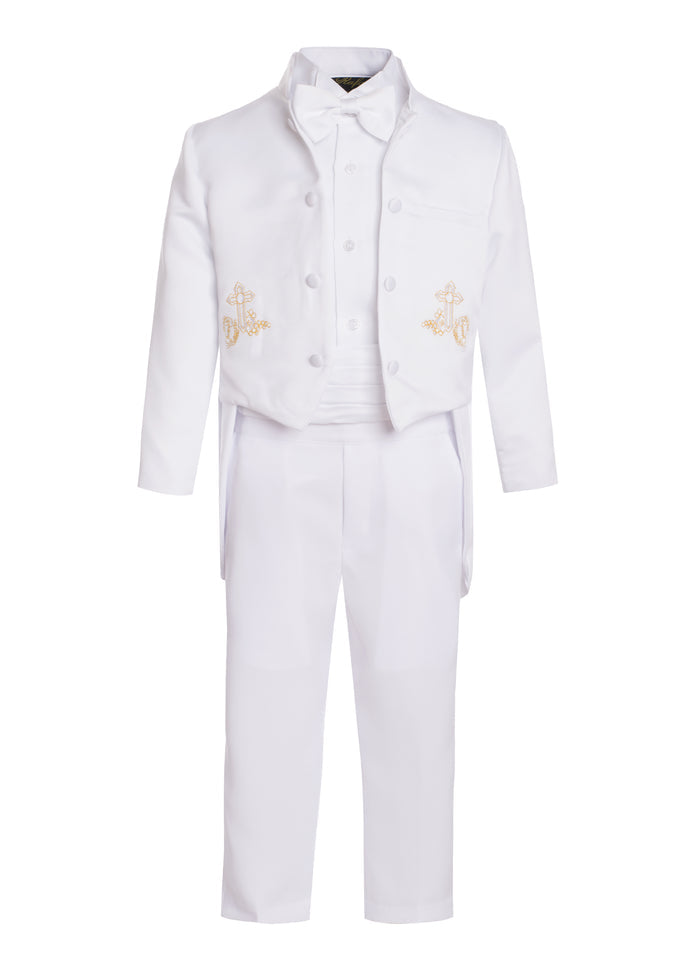 Boys religion formal tuxedo Angel print with bow tie (5 pcs)