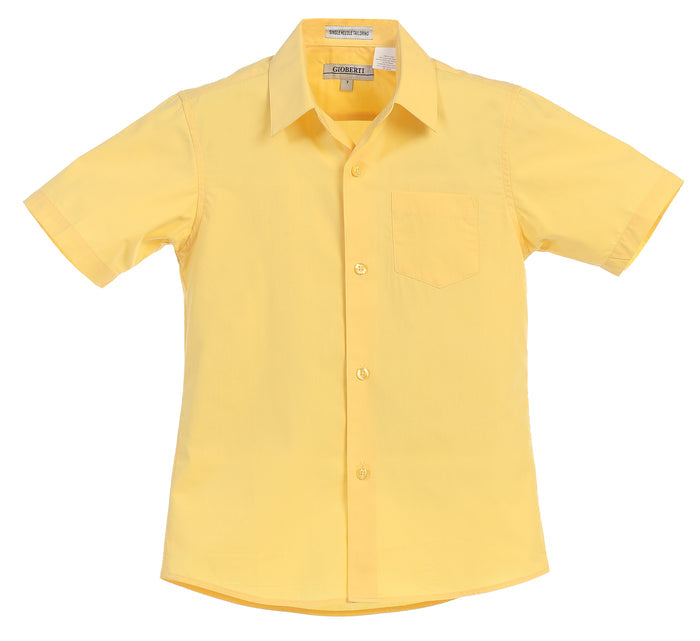 Boy's Short Sleeve Solid Dress Shirt