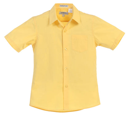 Boy's Short Sleeve Solid Dress Shirt