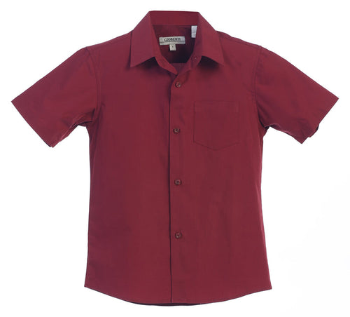 Boy's Short Sleeve Solid Dress Shirt