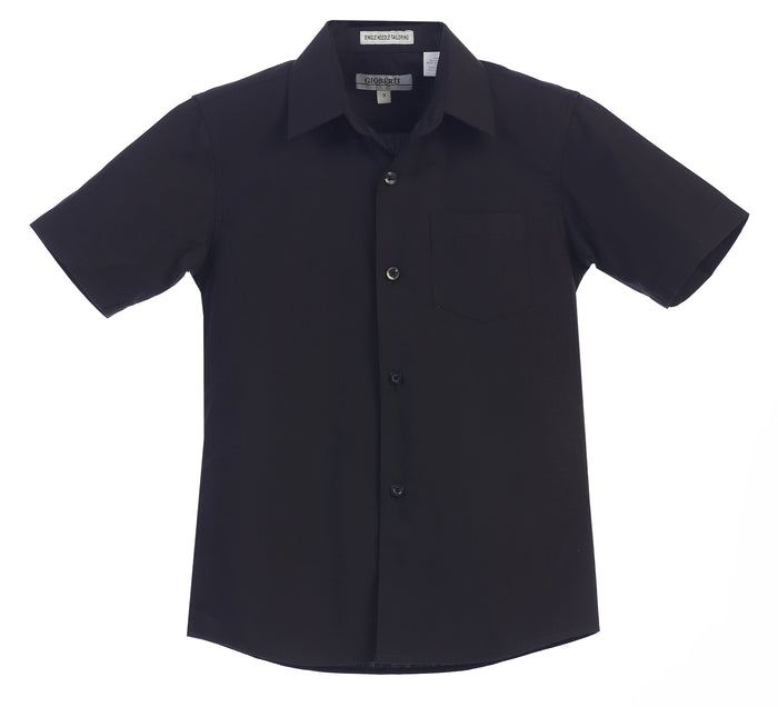 Boy's Short Sleeve Solid Dress Shirt