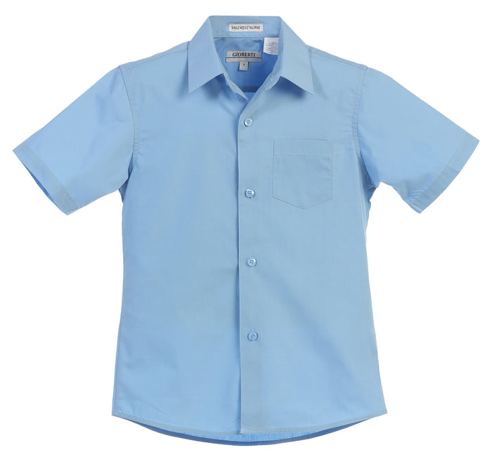 Boy's Short Sleeve Solid Dress Shirt