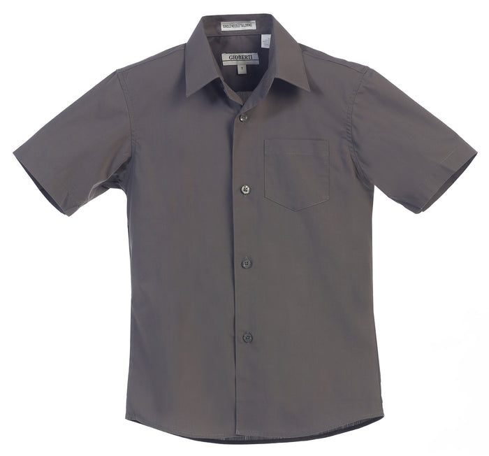 Boy's Short Sleeve Solid Dress Shirt
