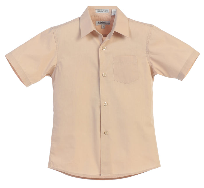 Boy's Short Sleeve Solid Dress Shirt