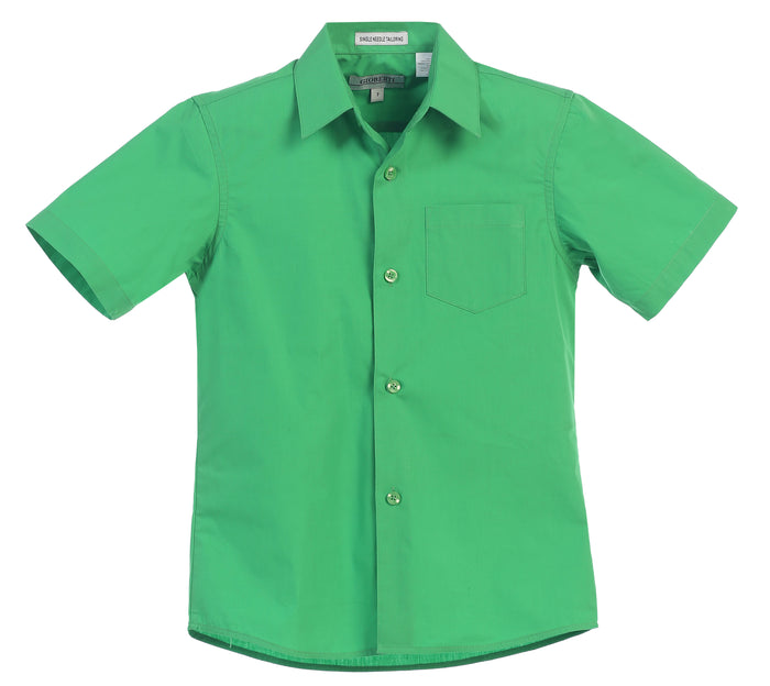 Boy's Short Sleeve Solid Dress Shirt