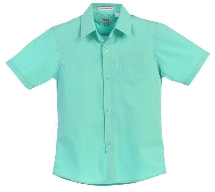 Boy's Short Sleeve Solid Dress Shirt
