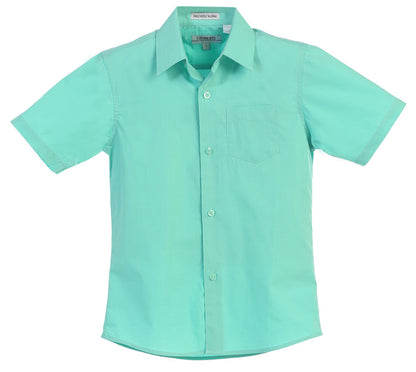 Boy's Short Sleeve Solid Dress Shirt