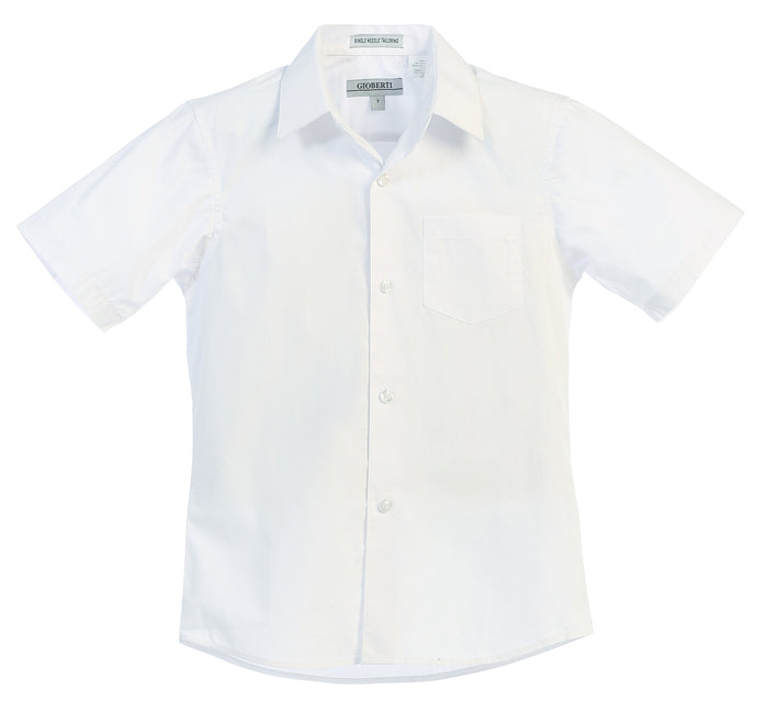 Boy's Short Sleeve Solid Dress Shirt