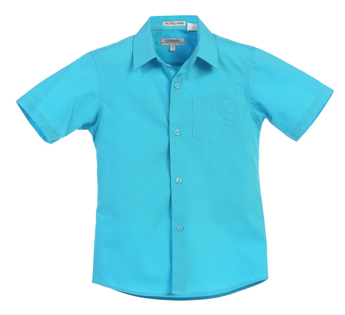 Boy's Short Sleeve Solid Dress Shirt