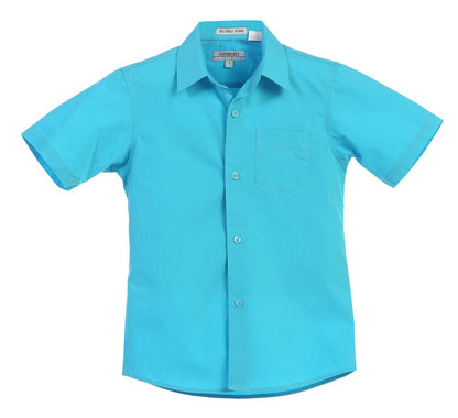 Boy's Short Sleeve Solid Dress Shirt
