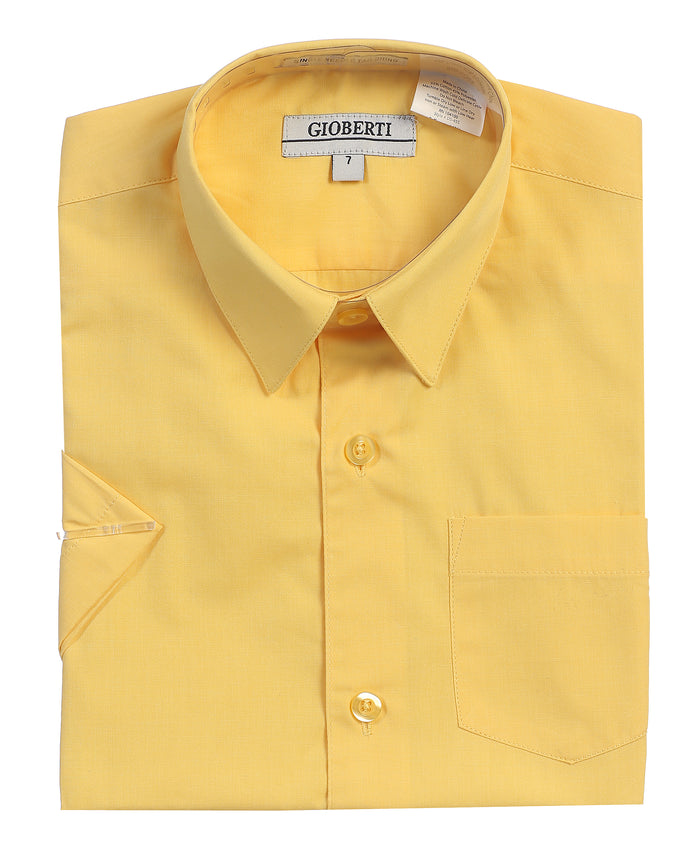Boy's Short Sleeve Solid Dress Shirt