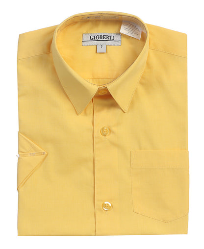 Boy's Short Sleeve Solid Dress Shirt