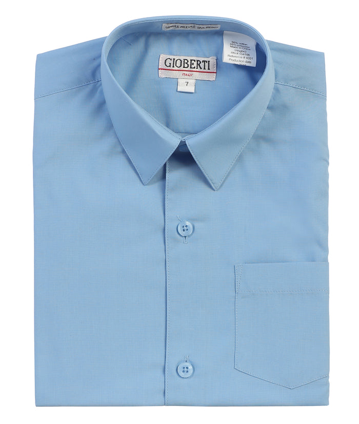 Boy's Short Sleeve Solid Dress Shirt