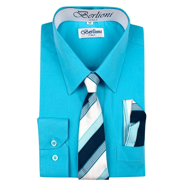 BOYS SOLID DRESS FORMAL SHIRT