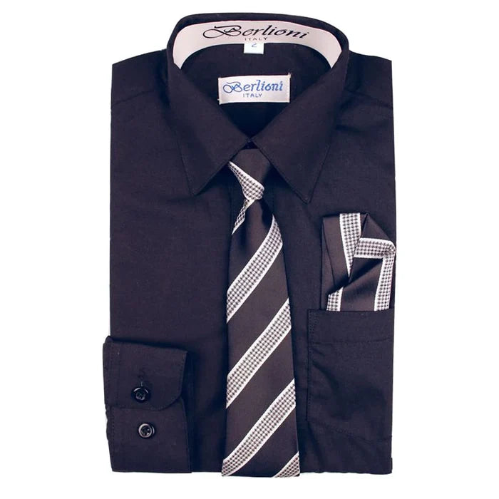 BOYS SOLID DRESS FORMAL SHIRT