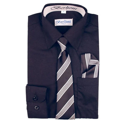 BOYS SOLID DRESS FORMAL SHIRT