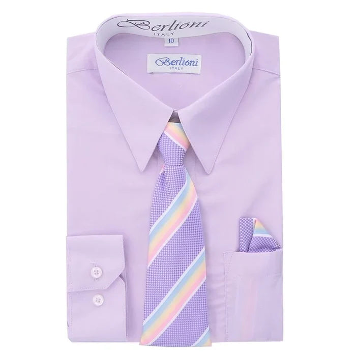 BOYS SOLID DRESS FORMAL SHIRT