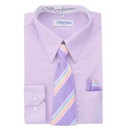 BOYS SOLID DRESS FORMAL SHIRT