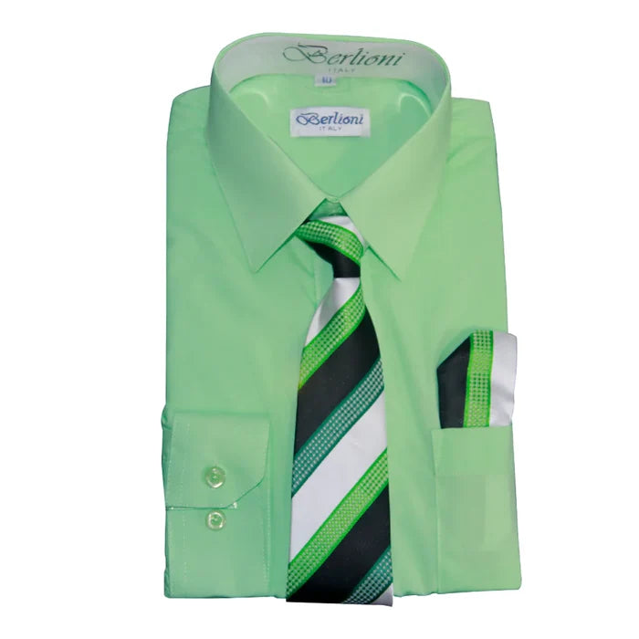 BOYS SOLID DRESS FORMAL SHIRT