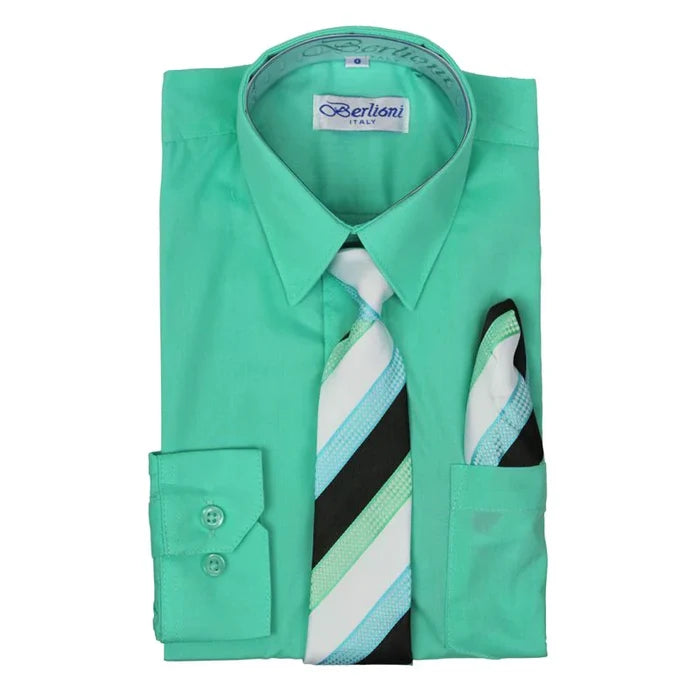BOYS SOLID DRESS FORMAL SHIRT