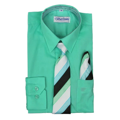 BOYS SOLID DRESS FORMAL SHIRT