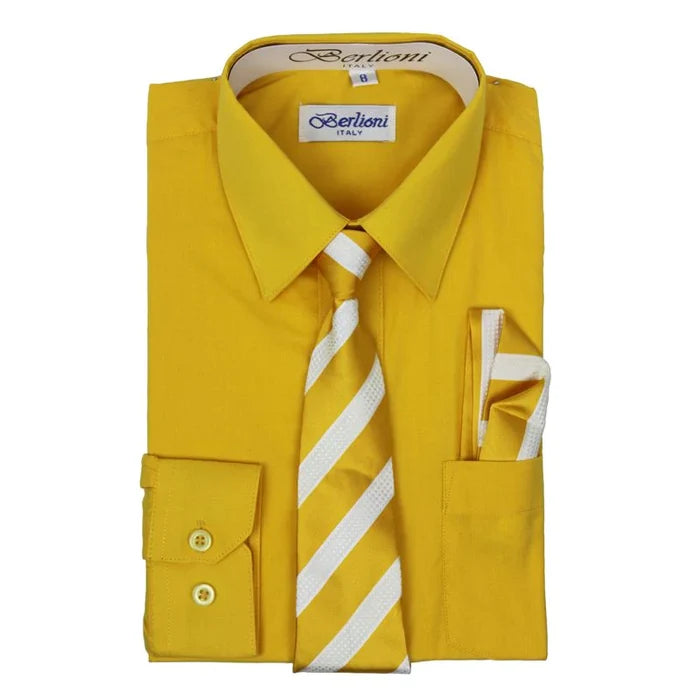 BOYS SOLID DRESS FORMAL SHIRT