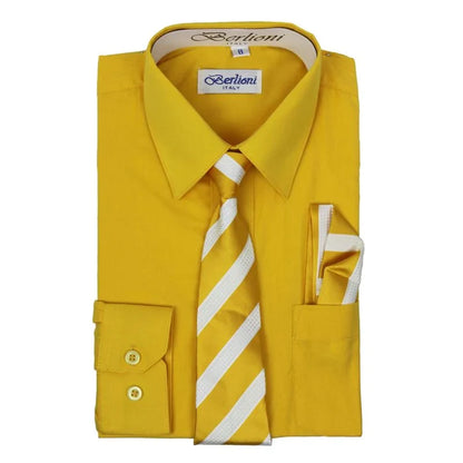 BOYS SOLID DRESS FORMAL SHIRT