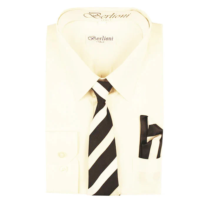 BOYS SOLID DRESS FORMAL SHIRT