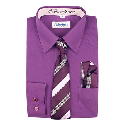 BOYS SOLID DRESSED FORMAL SHIRT