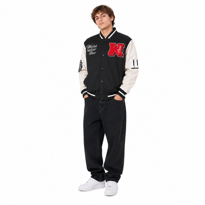 Chaqueta WHATUP Varsity Hombre I2360 Negro