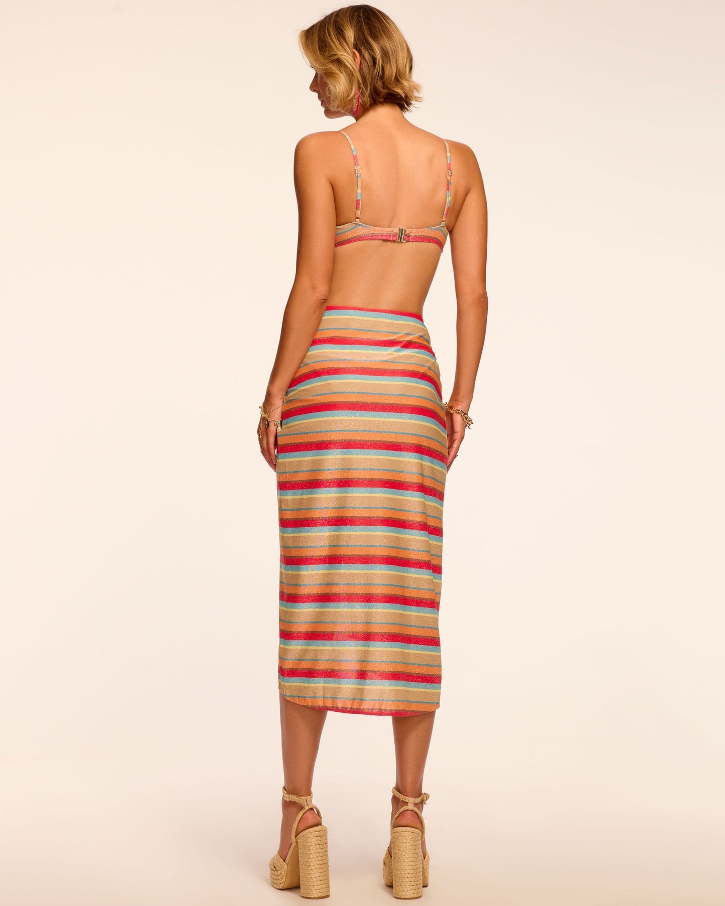 Xana Glitter Stripe Coverup Skirt