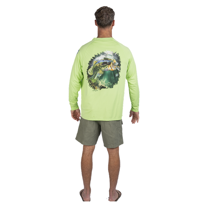 Hook M' Men's Long Sleeve - Shirt Bass Lime