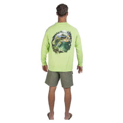 Hook M' Men's Long Sleeve - Shirt Bass Lime