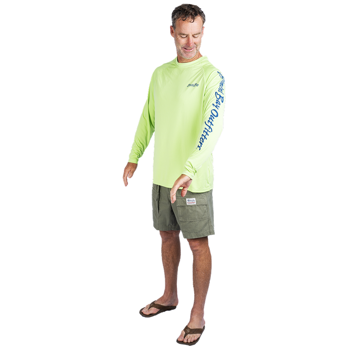 Hook M' Men's Long Sleeve - Shirt Bass Lime