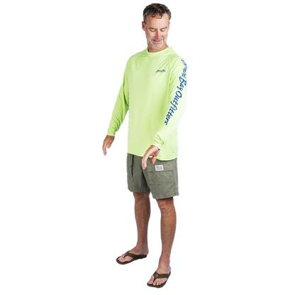 Hook M' Men's Long Sleeve - Shirt Bass Lime