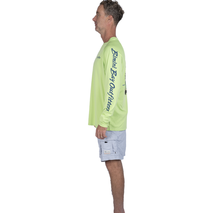 Hook M' Men's Long Sleeve - Shirt Bass Lime