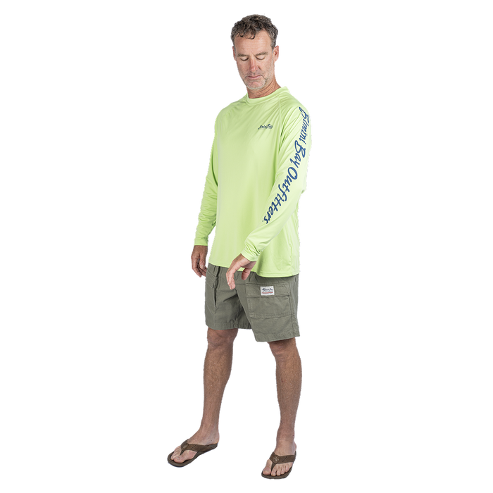 Hook M' Men's Long Sleeve - Shirt Bass Lime