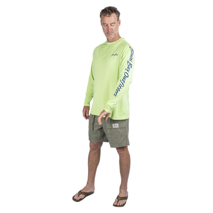Hook M' Men's Long Sleeve - Shirt Bass Lime