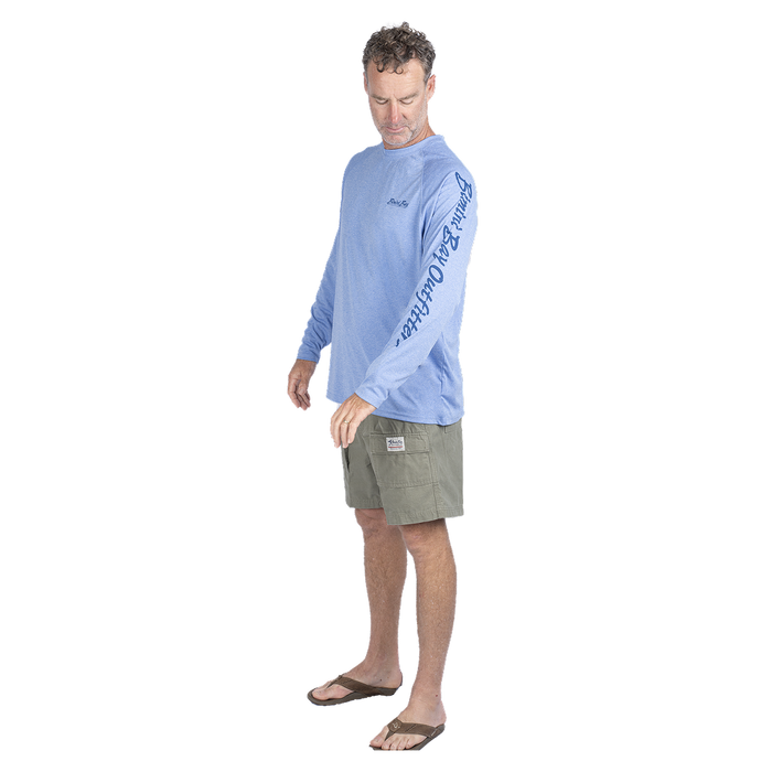 Hook M' Men's Long Sleeve Shirt - Marlin 3 Ultra Marine Heather