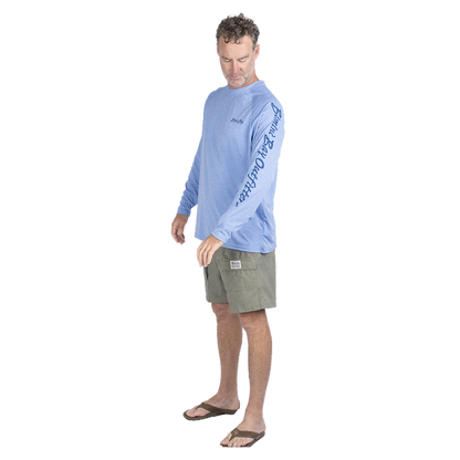 Hook M' Men's Long Sleeve Shirt - Marlin 3 Ultra Marine Heather