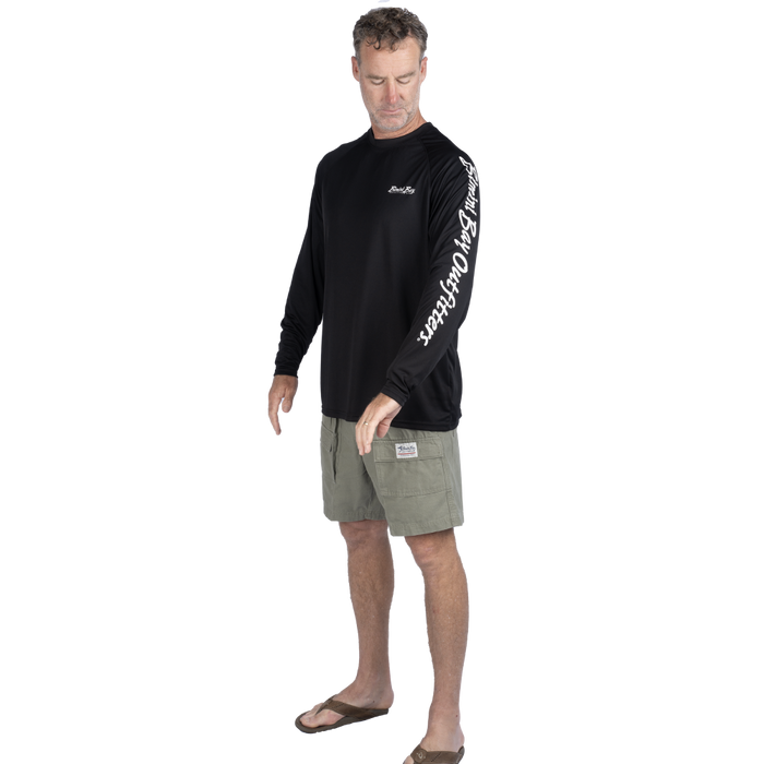 Hook M' Men's Long Sleeve Shirt - Yellowfin 4 Black