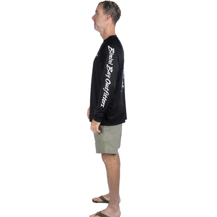 Hook M' Men's Long Sleeve Shirt - Yellowfin 4 Black