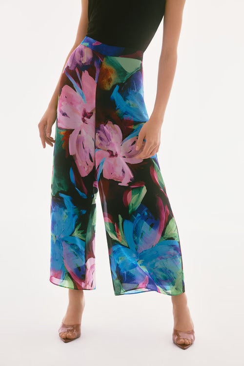 Joseph Ribkoff - Floral Print Wide-Leg Trousers