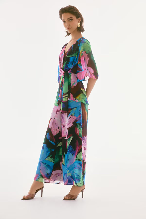 Joseph Ribkoff - Floral Print Wide-Leg Trousers