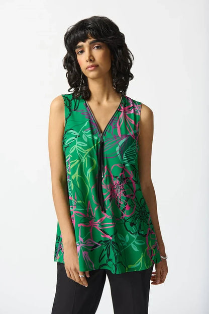 Joseph Ribkoff - Trapeze Tunic - Green/Multi