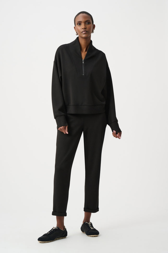 Joseph Ribkoff Scuba Jersey Boxy Sweatshirt Black
