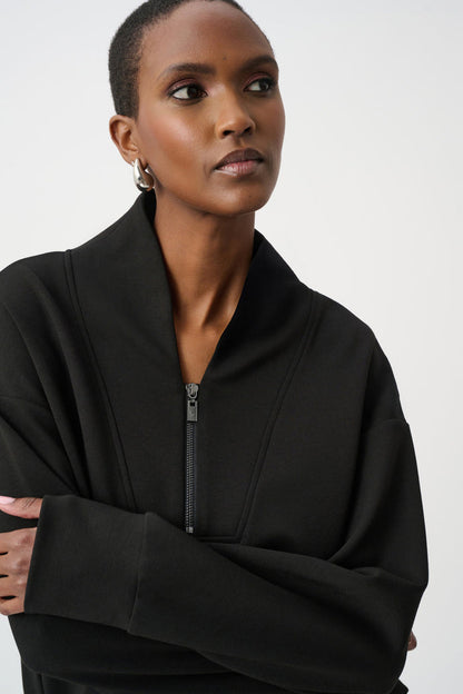 Joseph Ribkoff Scuba Jersey Boxy Sweatshirt Black