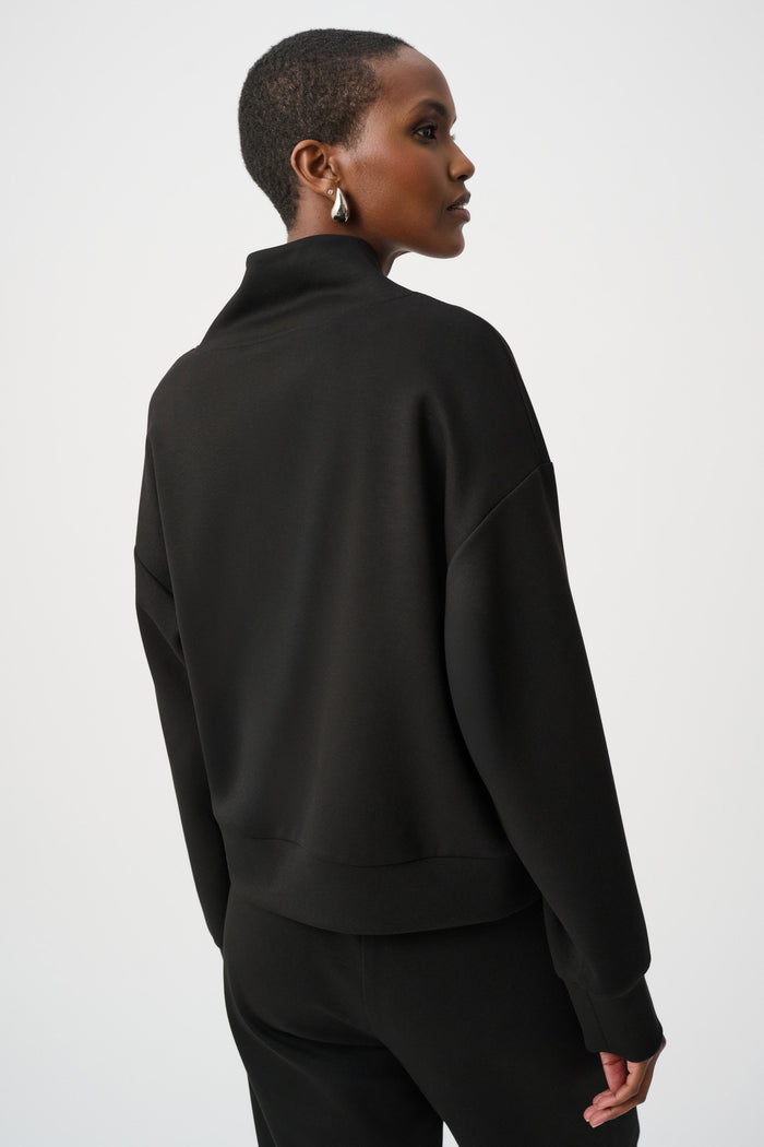 Joseph Ribkoff Scuba Jersey Boxy Sweatshirt Black