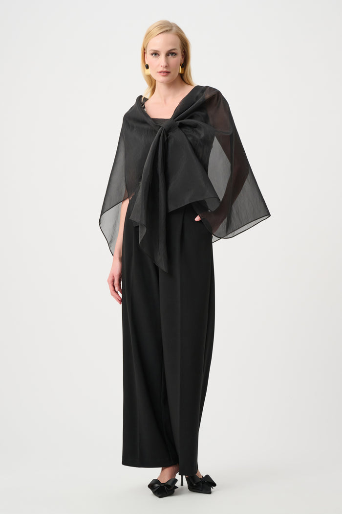 Joseph Ribkoff Signature Draped Organza Asymmetric Cover-Up